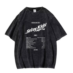 SKZ RUN IT Poster Cotton Washed T-shirt