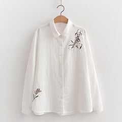Embroidered Branches Women's Cardigan Shirt