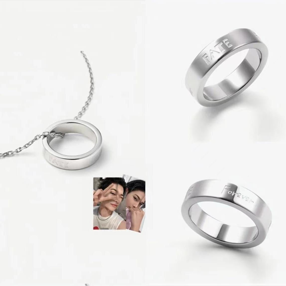 Chic Kpop Ring Pendant Necklace