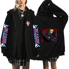 Unisex Anime Printed Casual Zipper Hoodie