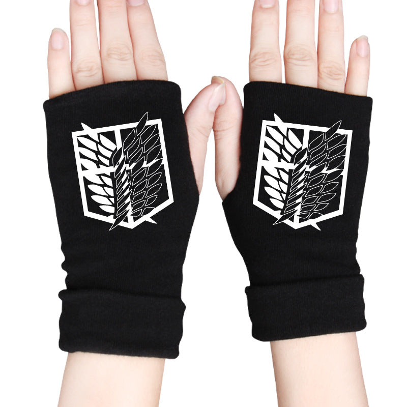 Trendy Anime Half Finger Gloves