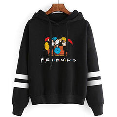 Women's Friends Print Casual Striped Hoodie