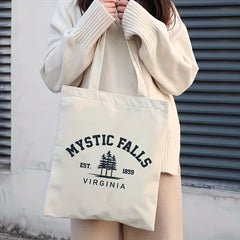Mystic Falls Printed Canvas Tote Bag
