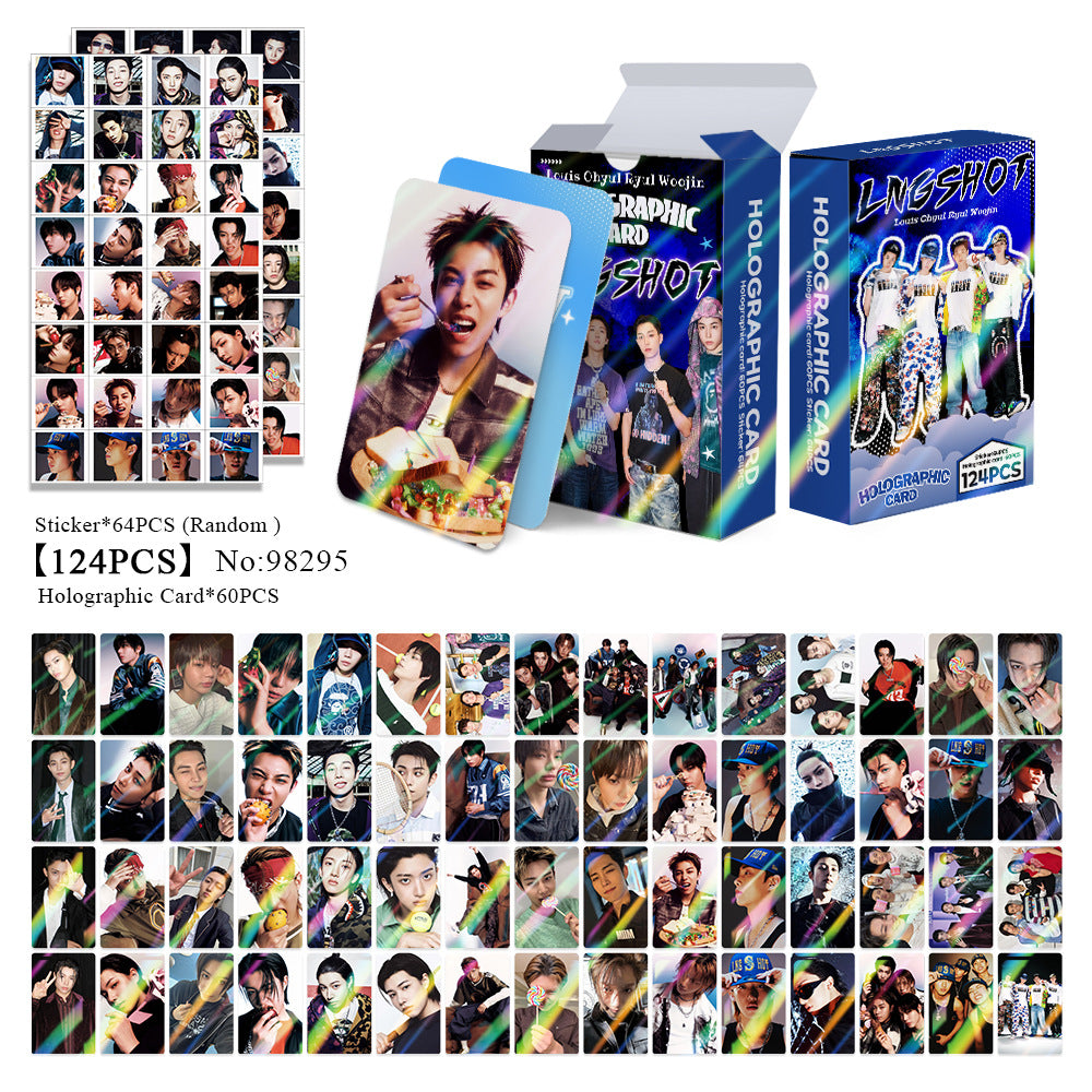124PCS LNGSHOT Holographic Photocard Sticker