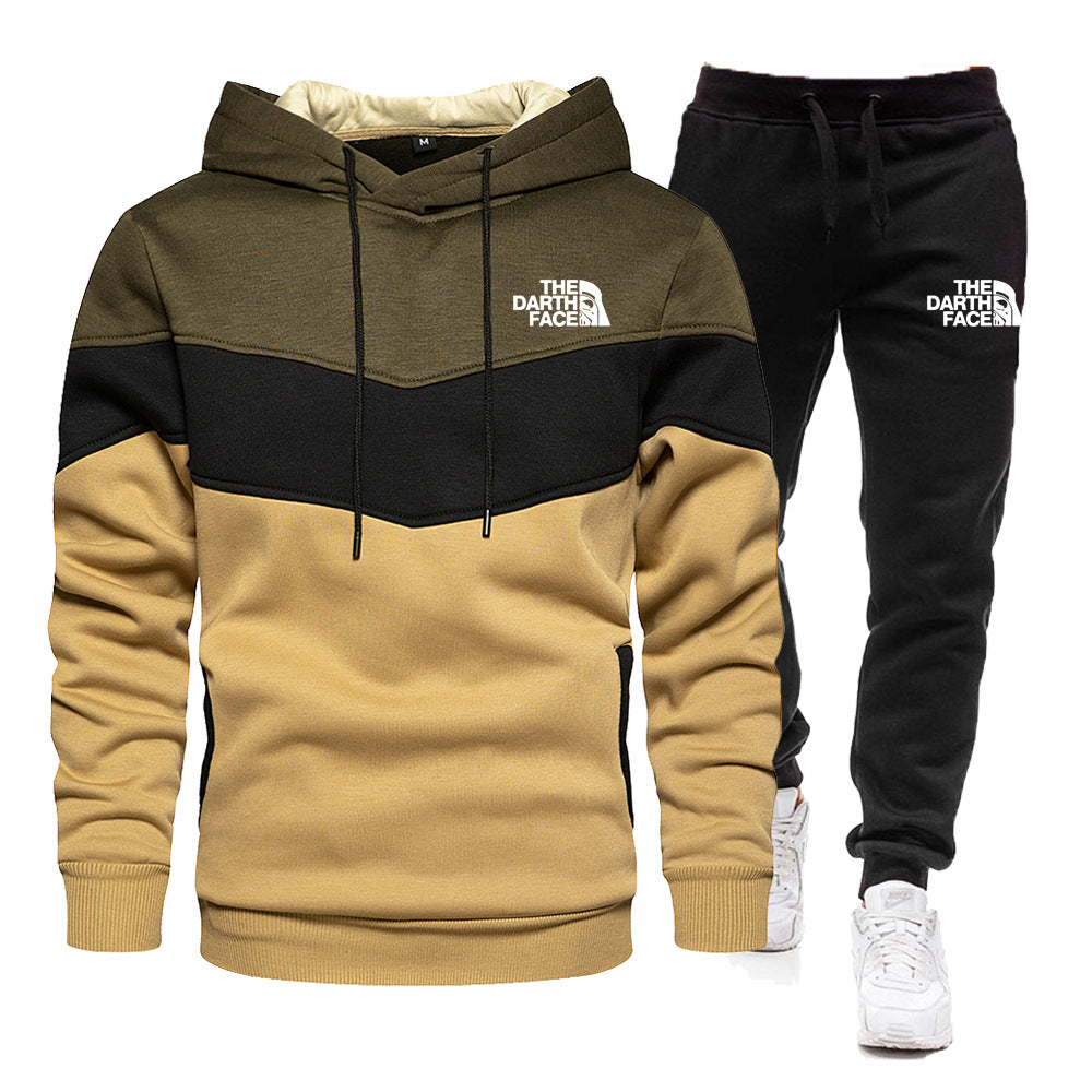 Trendy Men's Leisure Sports Hoodie with Pants Two-piece Set