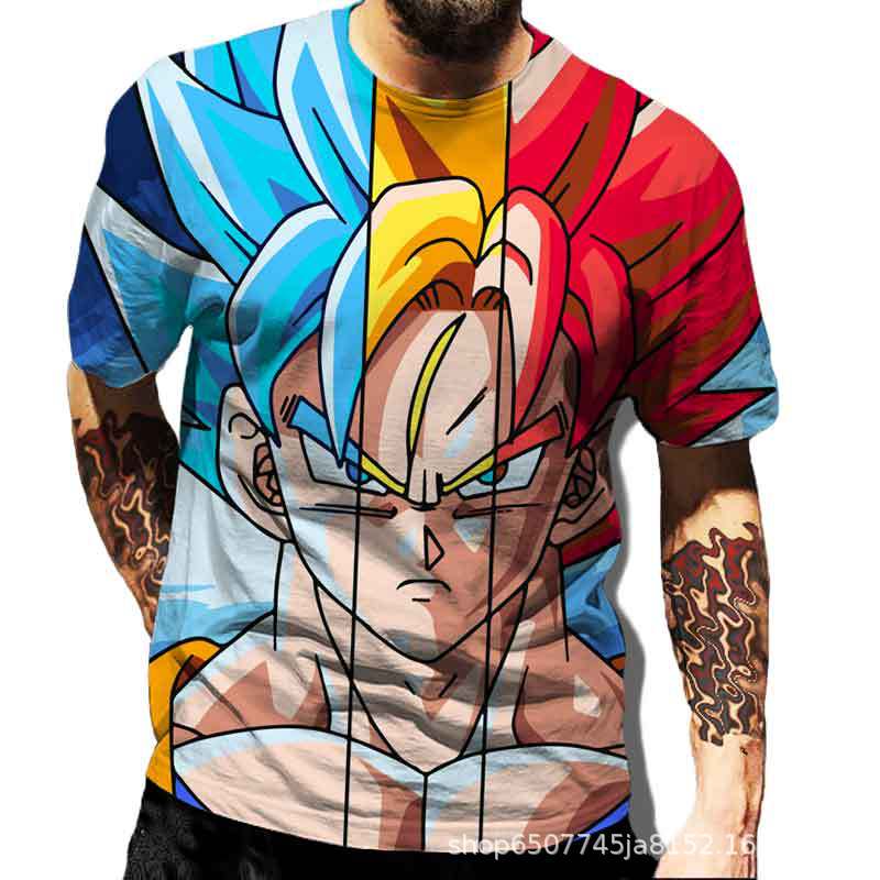 Men's Anime 3D Printed Loose T-shirt