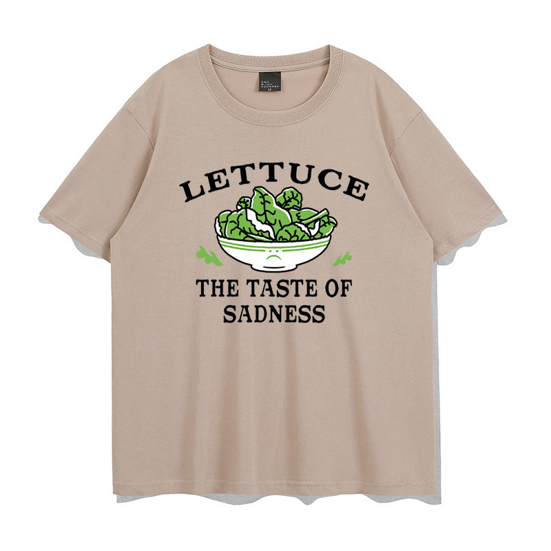 Unisex Tom Spider Lettuce Letter Print Short-sleeved T-shirt