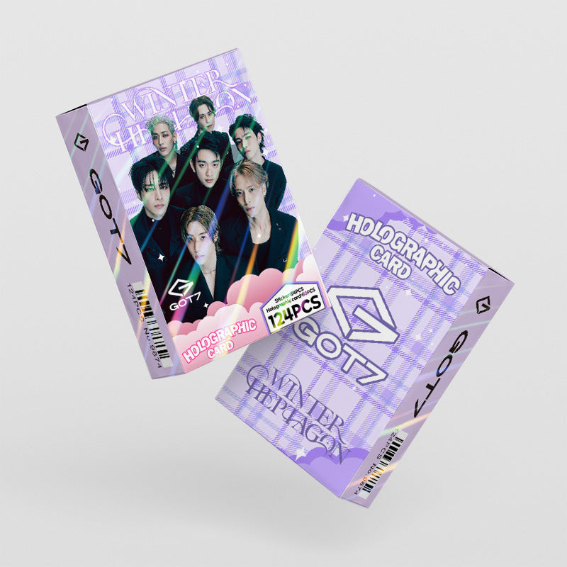 124pcs KPOP Holographic Cards