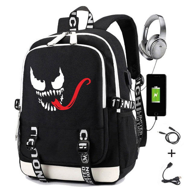 Cool Spider Print Large-capacity Backpack