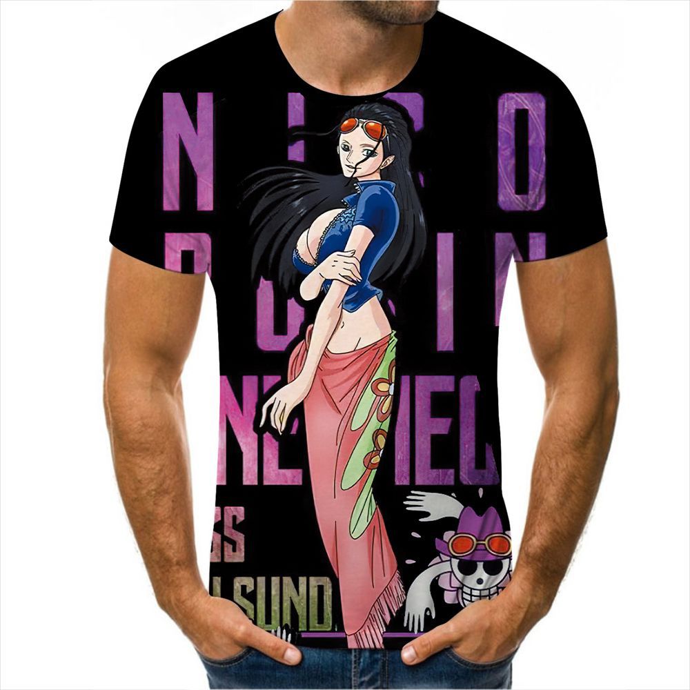 Men's Anime Digital Print Short Sleeve T-Shirt