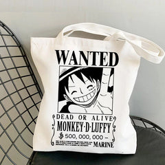 Wanted Luffy Printed Canvas Shoulder Bag