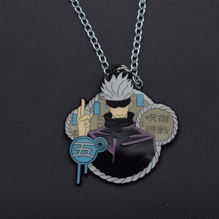 Trendy Gojo Anime Metal Keychain Necklace