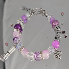 BANGTAN Purple Beaded Bracelet