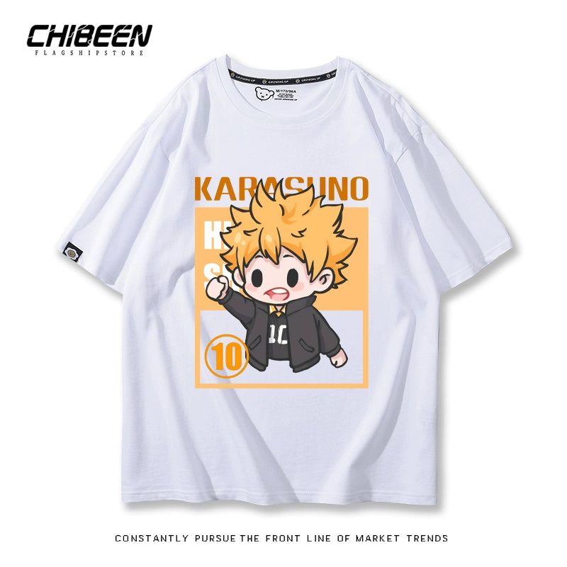 Hinata Anime Print Casual Cotton T-shirt