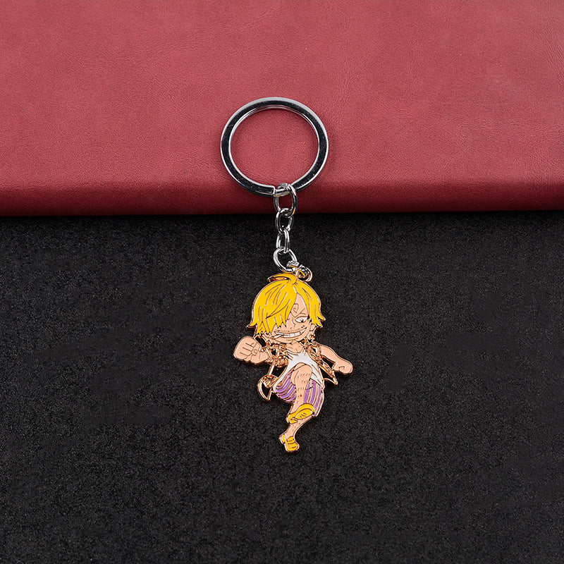 Trendy Anime Luffy Zoro Keychain Pendant