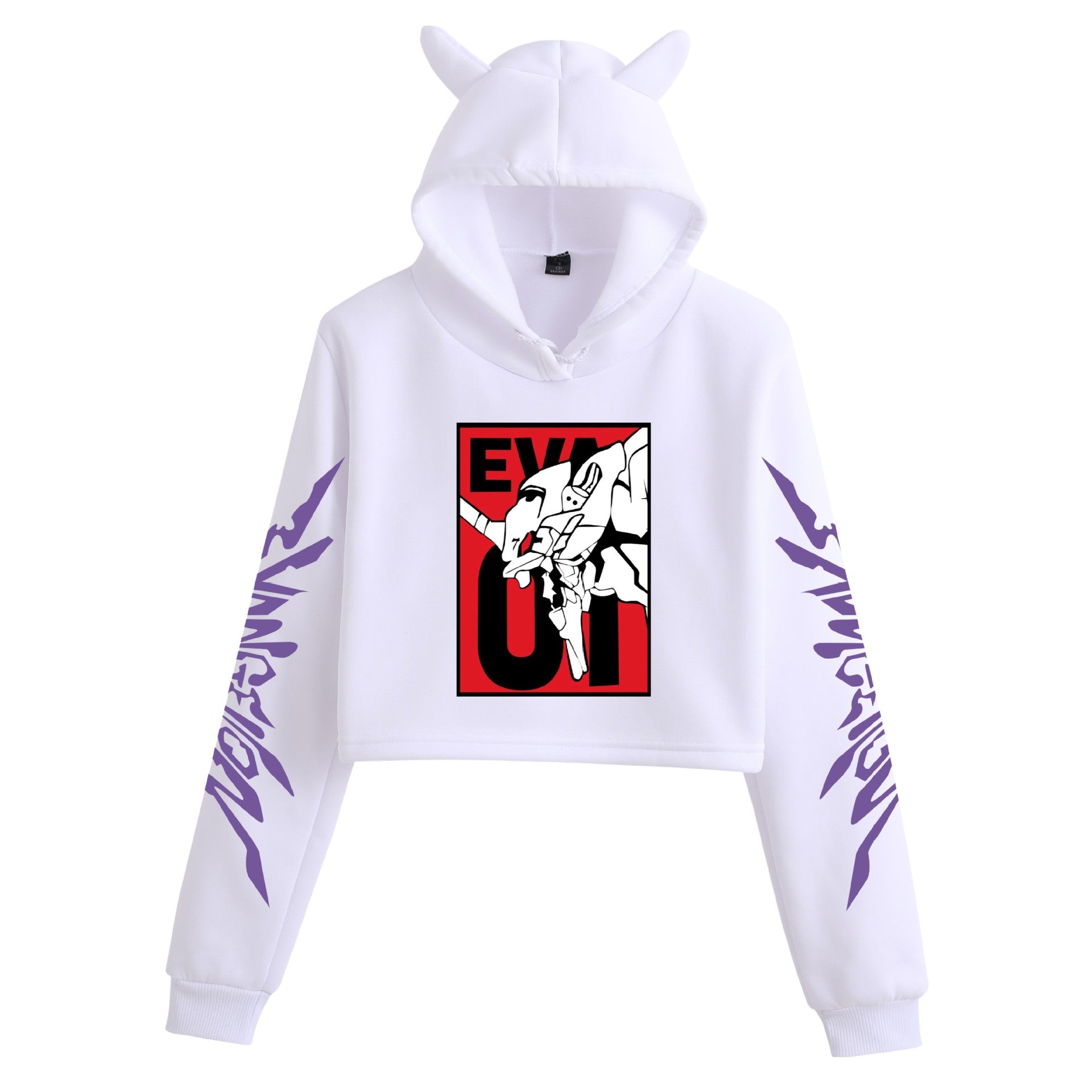 Women's Eva Sexy Cat Ears Crop Hoodie