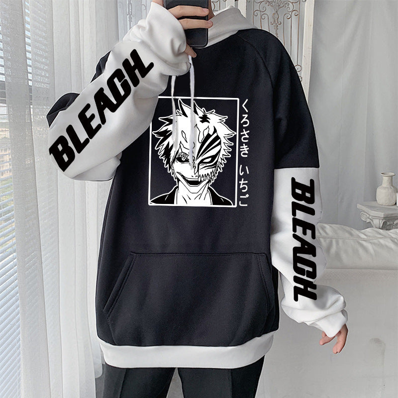 Unisex Color Block Anime Casual Hoodie