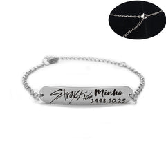 SKZ Name Birthday Stainless Steel Bracelet