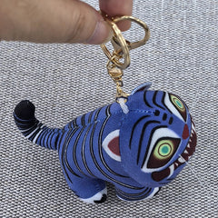 Derpy Tiger Plush Keychain Pendant