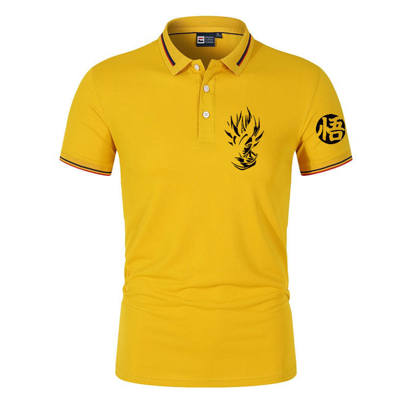 Men's Anime Print Sports Polo T-Shirt