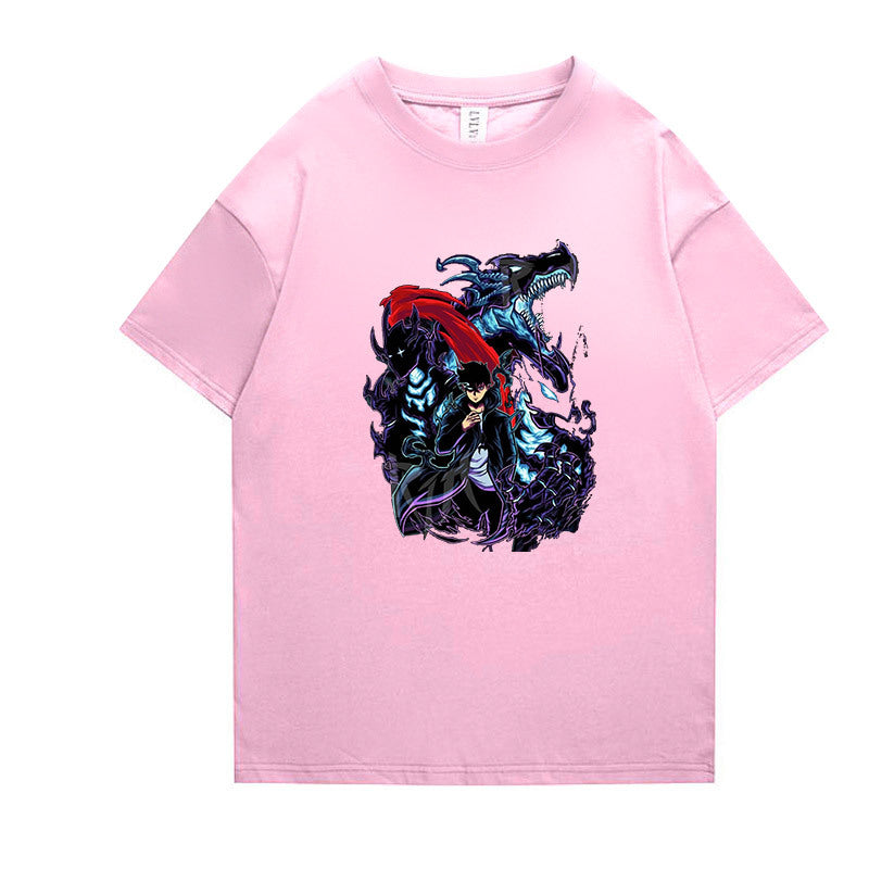 Unisex Anime Print Short-sleeved T-shirt