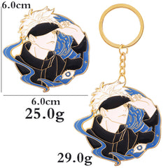 Chic Anime Metal Brooch Keychain Set