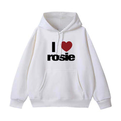 I Love ROSIE Print Cotton Hoodie