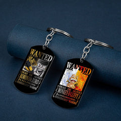 Luffy Wanted Dog Tag Pendant Keychain