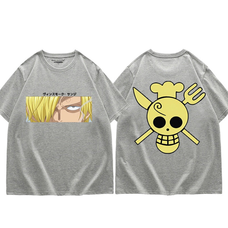 Unisex Anime Sanji Print Loose T-Shirt