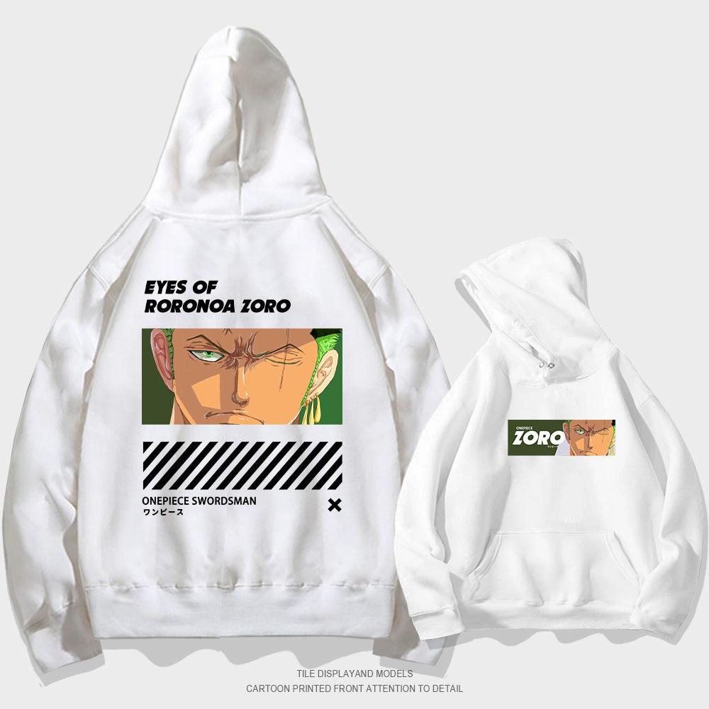 Trendy Anime Zoro Print Loose Hoodie