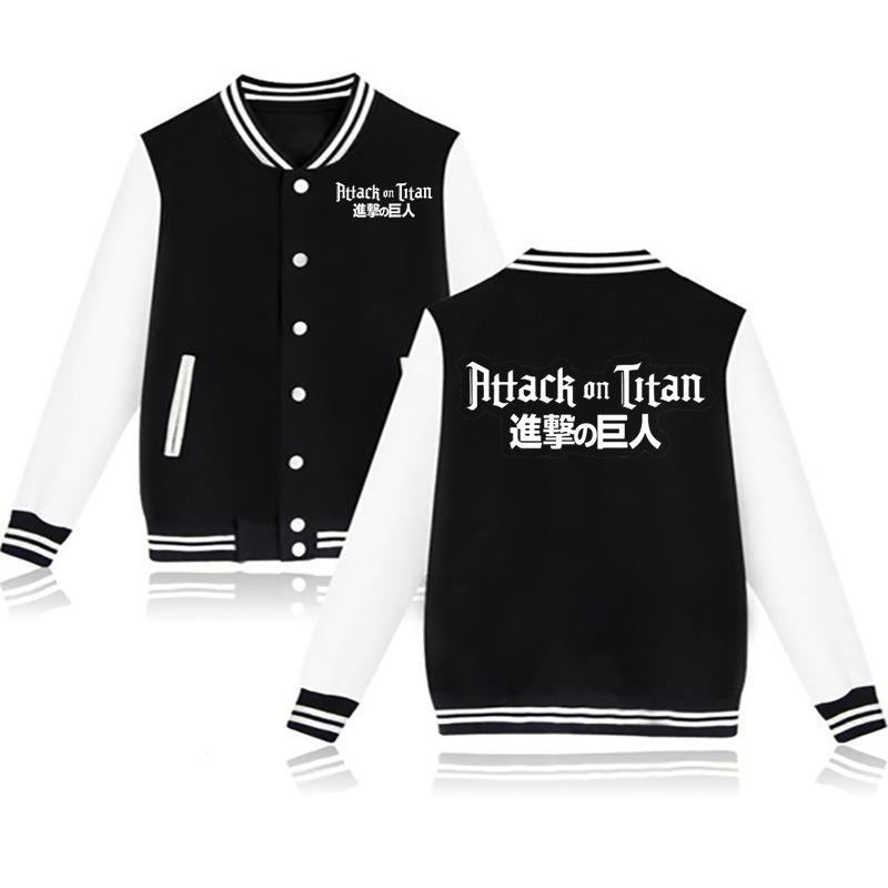 Unisex Anime Logo Printed Baseball Uniform Coat