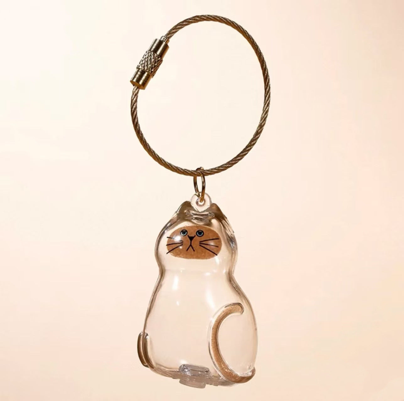 Cat Pup Capsule Keychain Pet Hair Storage Pendant Lab