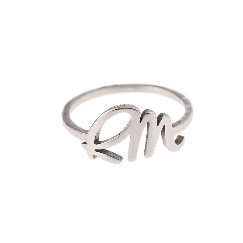 Chic Titanium Steel Kpop Logo Ring