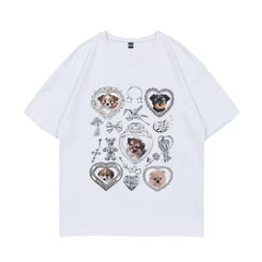 YUSHI Same Graphic Print Short-sleeved T-shirt
