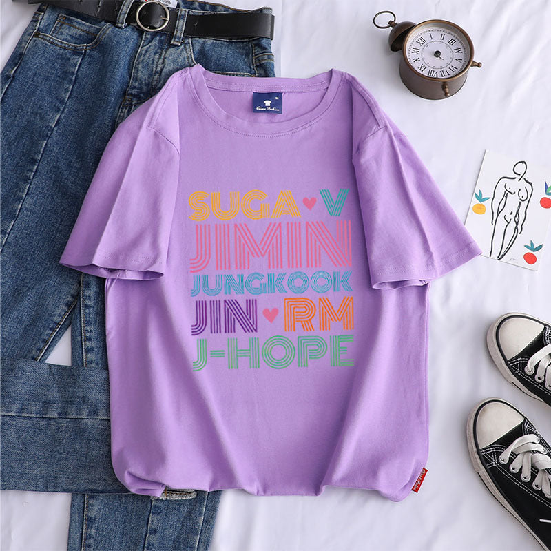 Cute Girls Kpop Cotton T-shirt