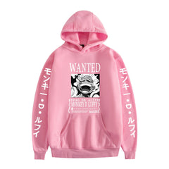 Unisex Luffy Wanted Printed Casual Hoodie