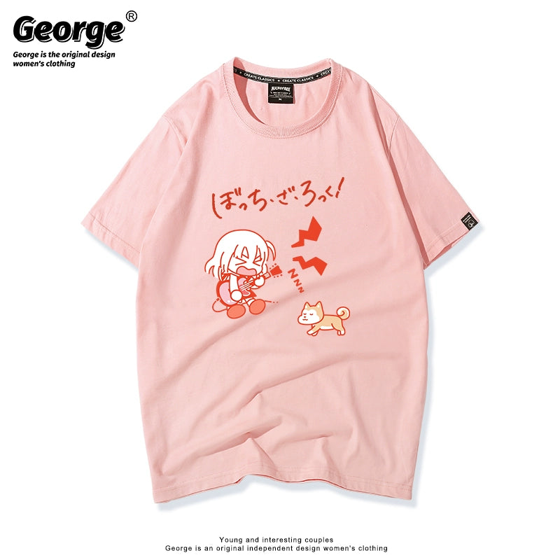 Cute Anime Graphic Short-sleeved T-shirt
