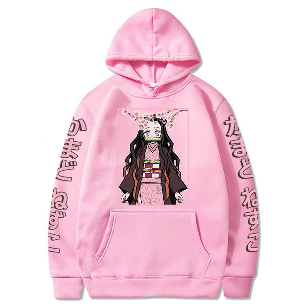 Unisex Anime Printed Pullover Loose Hoodie