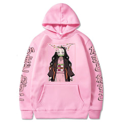 Unisex Anime Printed Pullover Loose Hoodie