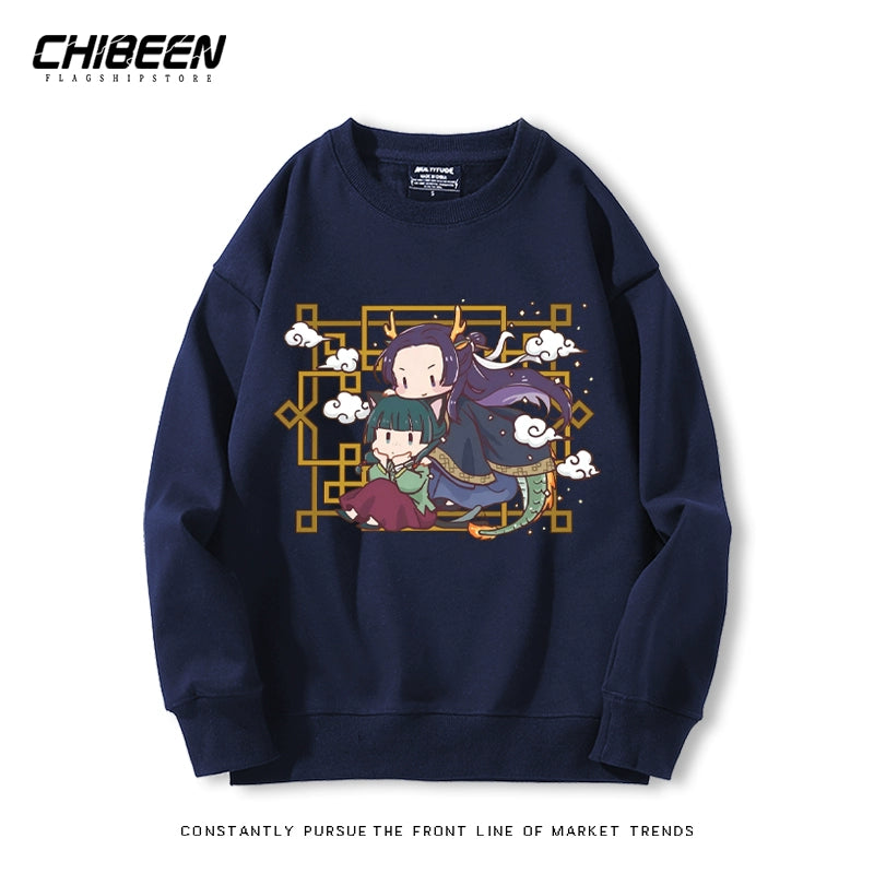 Cute Anime Pattern Print Crew Neck Sweatshirt