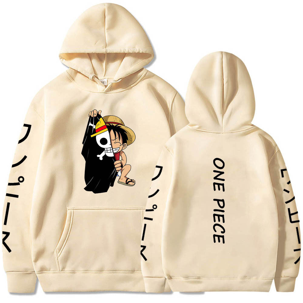 Unisex Luffy Printed Casual Loose Hoodie