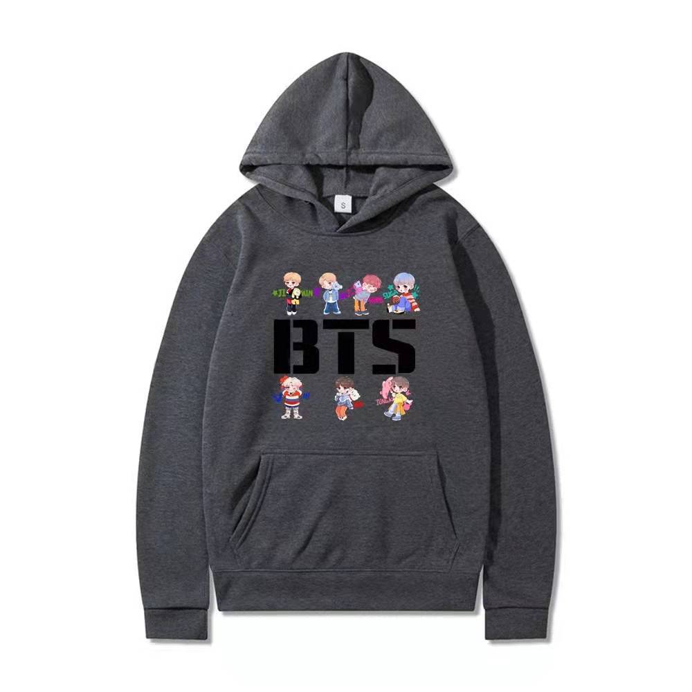 Unisex Cartoon Kpop Printed Casual Hoodie