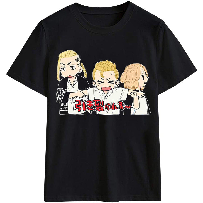 Unisex Tokyo Anime Pattern Loose T-shirt