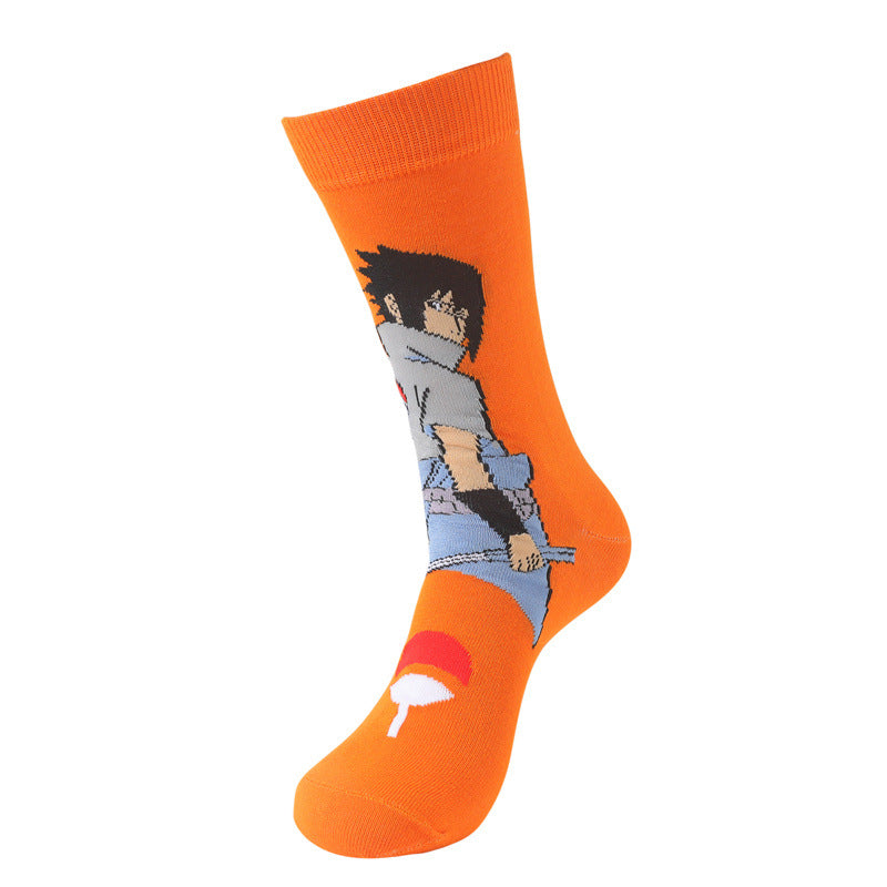 Trendy Men's Anime Cotton Socks