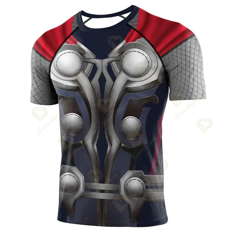 Superhero Cosplay Digital Print Short Sleeve Shirt