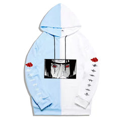 Unisex Uchiha Printed Color Block Casual Hoodie