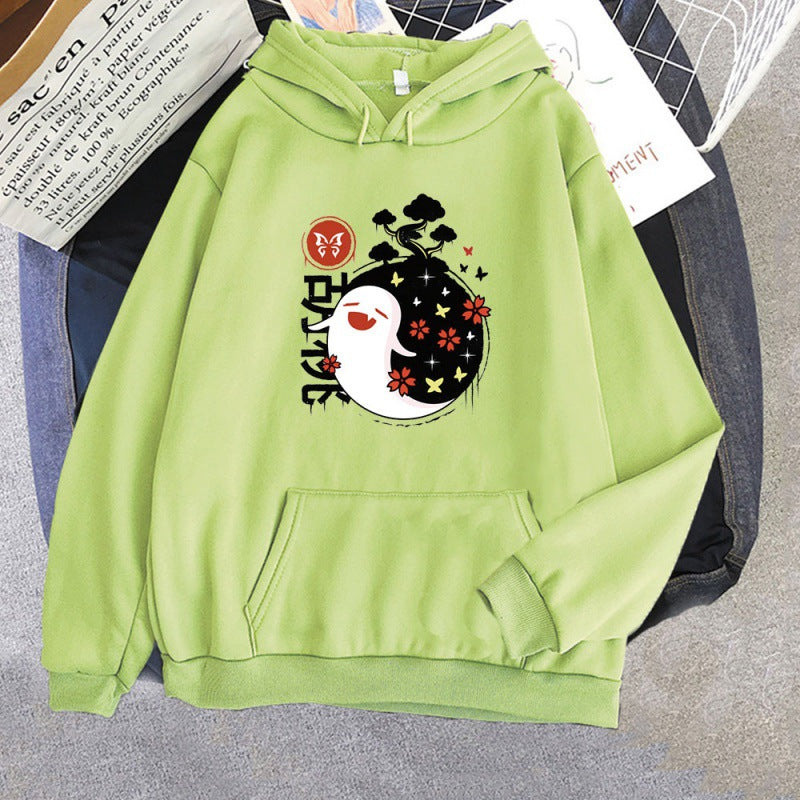 Cute Game Graphic Print Plush Hoodie