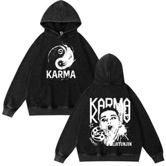 Unisex Skz Karma Logo Washed Hoodie Top