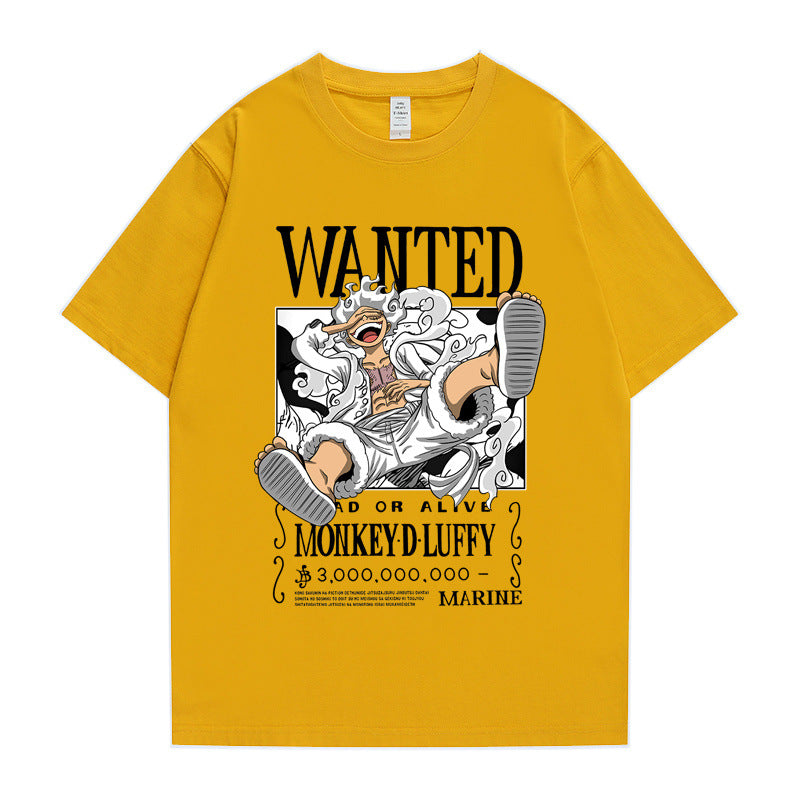 Luffy Anime Short Sleeve Crew Neck T-Shirt