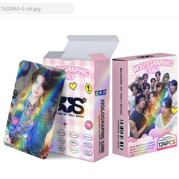 124pcs KPOP Holographic Cards